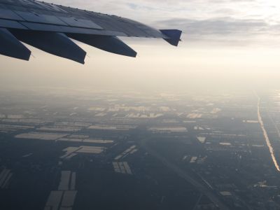 Photo through a Plane window
